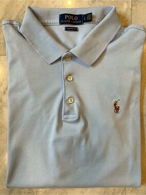 Polo Ralph Lauren Light Blue Classic Fit Polo Size L